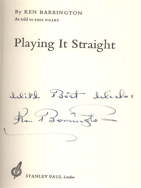 A signed copy of Ken Barrington's Playing it Straight | ESPNcricinfo.com