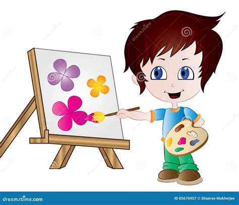 Cartoon Painter Clipart Stock Vector Illustration Of Cute 85670457