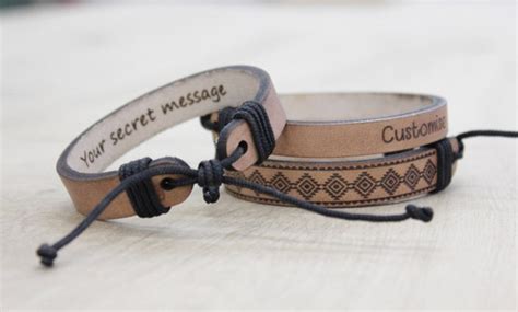 Leather Bracelet Personalized Leather Bracelet Customize