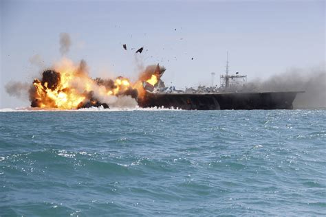 Iran Blows Up Replica U S Warship During Defense Drill Time