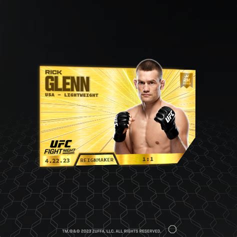 Rick Glenn Ufc Fight Night Set Reignmaker Nft For Sale