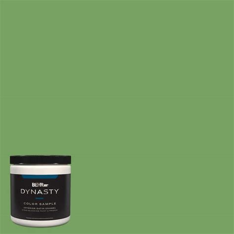 BEHR DYNASTY 8 Oz MQ4 47 Parakeet One Coat Hide Satin Enamel Stain