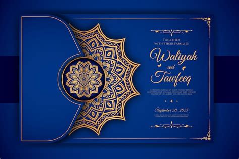 Premium Vector Luxury Mandala Wedding Invitation Card Template With