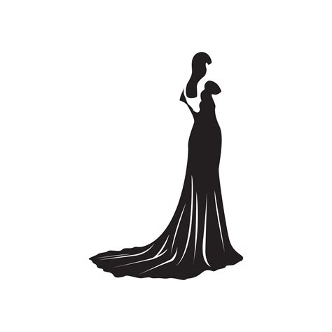 Wedding Dress Women Clothing Boutique Store Logo Vector Icon Symbol