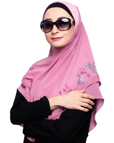 Pink Printed Jersey Hijab Modest Forever 2865546