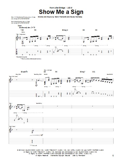 Show Me A Sign by Alter Bridge - Guitar Tab - Guitar Instructor