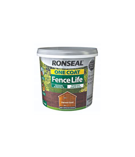 Ronseal One Coat Fence Life Harvest Gold 5l Bfs Building And Garden