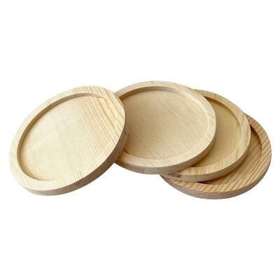 Buy In Bulk Packs Ct Total Round Welled Pinewood Coasters