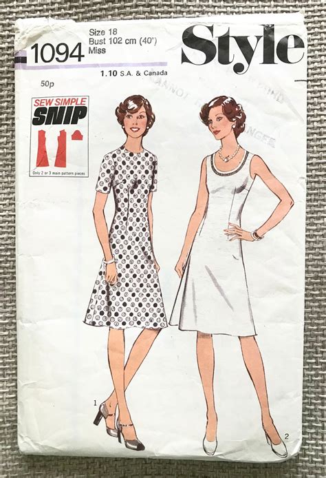 Vintage Dress Sewing Pattern. Style Pattern: 1094. - Etsy