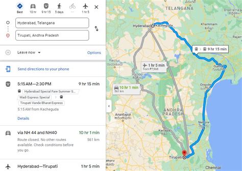 Hyderabad To Tirupati Distance Road Train Ticket Price Bus Flight
