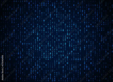 Vector Binary Code Dark Blue Background Big Data And Programming