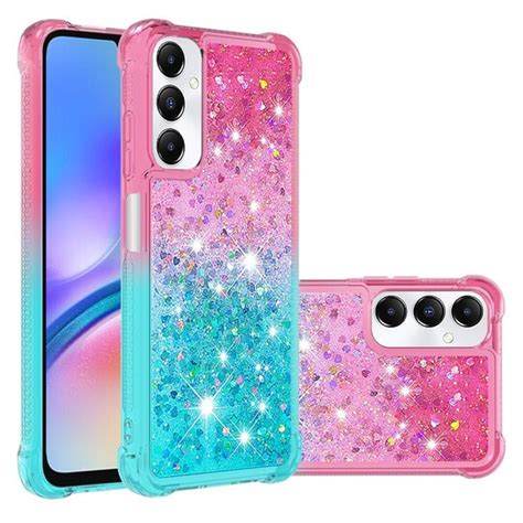 Skalo Samsung A S G Kvicksand Glitter Hjerter Tpu Cover Pink Turkis