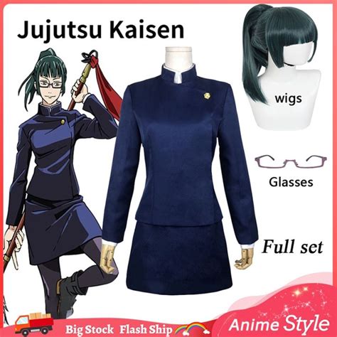 Cod Jujutsu Kaisen Anime Jujutsu Cosplay Kaisen Maki Zenin Cosplay Costume Uniform Skirt Wig