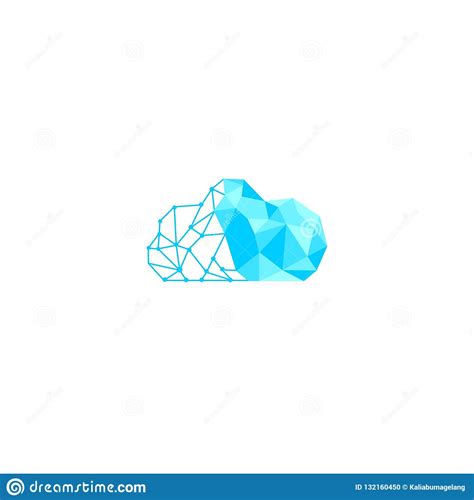 Projeto Do Logotipo Da Nuvem No Azul Brilhante Ilustra O Stock