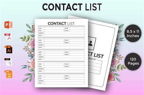 Contact List - Contact List Planner Graphic by Das_Design · Creative ...