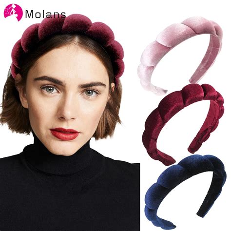 Molans Solid Color Padded Headband For Women Hair Bands Hoop Bezel