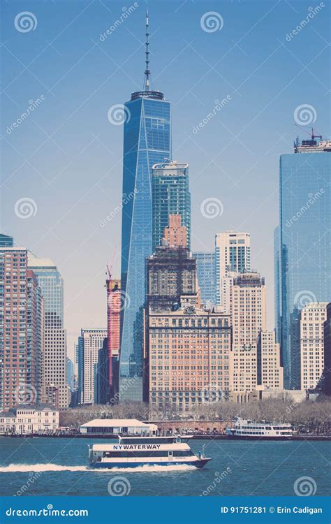 NY Waterway Ferry in Lower Manhattan Editorial Photo - Image of street ...