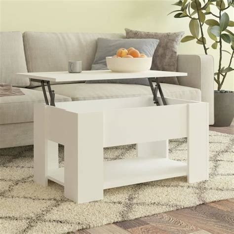 Dioche Table Basse Blanc X X Cm Bois D Ing Nierie Yw Tech