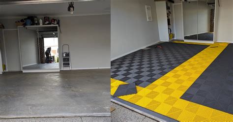 Installing Garage Floor Tiles In An Angled Garage Flexspec Modular