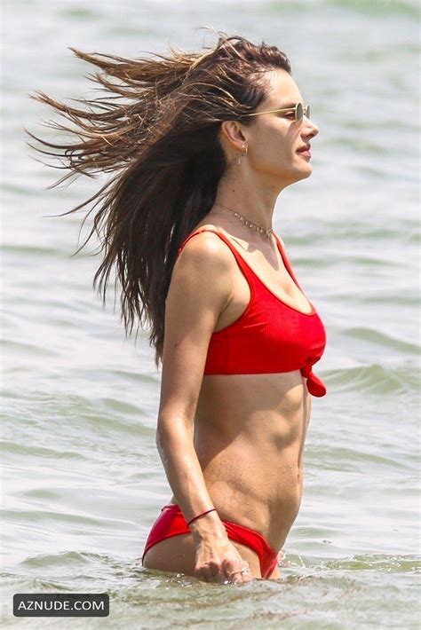 Alessandra Ambrosio Sexy Showing Off Her Famous Figure In A Red Bikini On The Beach In Brazil