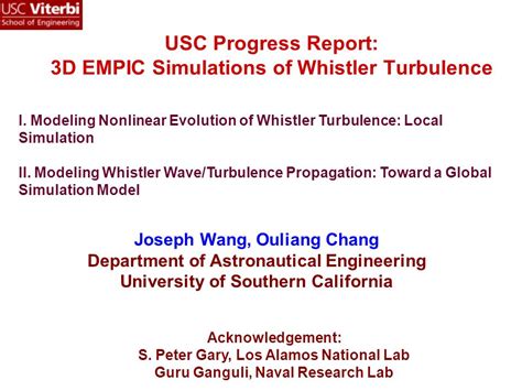 Usc Progress Report 3d Empic Simulations Of Whistler Turbulence I