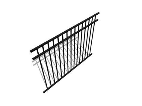 Freedom New Haven 4 12 Ft H X 6 Ft W Black Aluminum Spaced Picket Flat