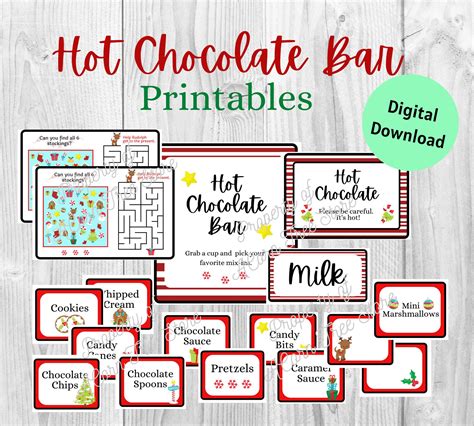 Hot Chocolate Bar Printable Hot Cocoa Printables Etsy