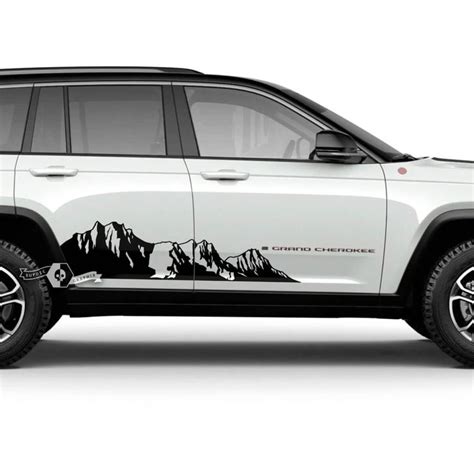 Pair 2023+ Jeep Grand Cherokee Trailhawk Doors Mountains Graphic Decal