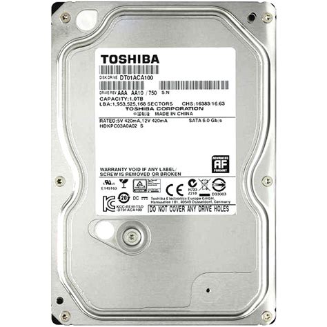 Disco Duro Tera Sata Rpm Dt Aca Toshiba Hdidt Aca Tecnocomp