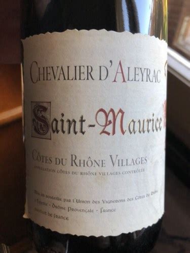 L Union des Vignerons des Côtes du Rhône Chevalier d Aleyrac Côtes du