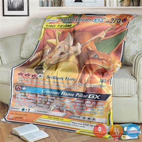 Pokemon Charizard Braixen Gx Cosmic Eclipse Blanket Pixeltee