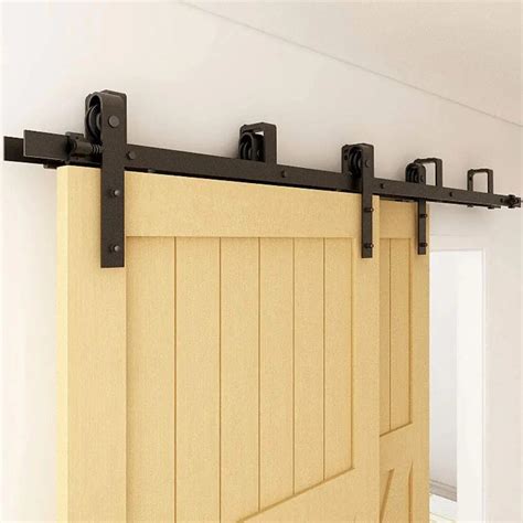 Ccjh Bypass Barn Door Slides Hardware Kit Sliding Door Hanging Rail