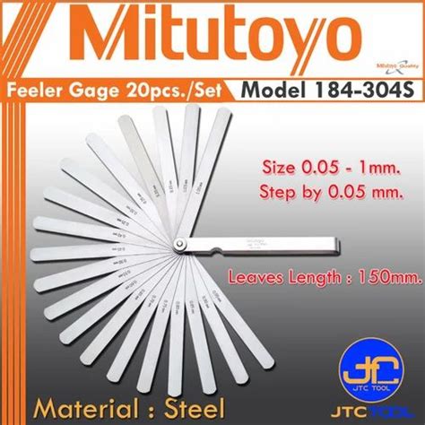 Blades Mitutoyo Feeler Gauge To Oo Mm At Piece In