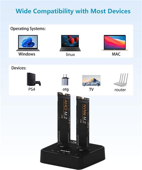 Maiwo Nvme Ahci Duplicator Usb Type C Gbps M Ssd Clone Docking