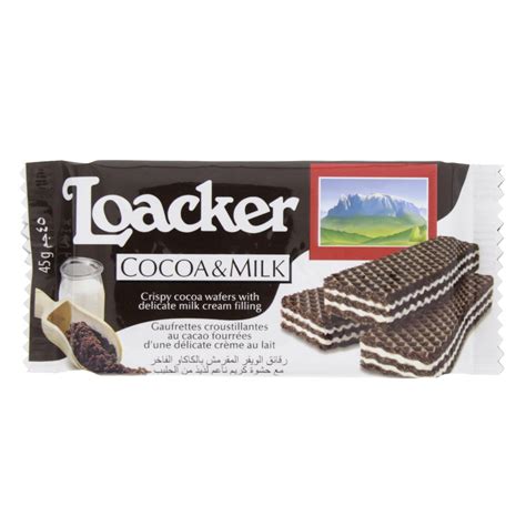 Loacker Crispy Wafers Cocoa And Milk Cream Filled 45g Online At Best