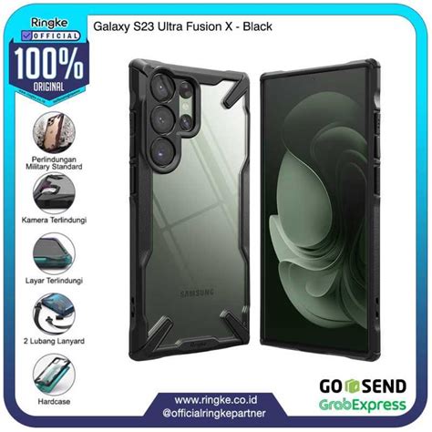 Promo Ringke Galaxy S23 Ultra Fusion X Black Softcase Anti Crack Shock