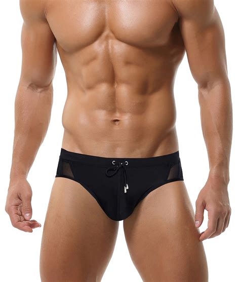 Men Sexy Swim Bikini Quick Dry Surfing Swimming Briefs Low Rise Padded Bathing Suit Briefs