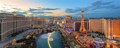 Las Vegas skyline at sunset panorama Photograph by Thomas Jones