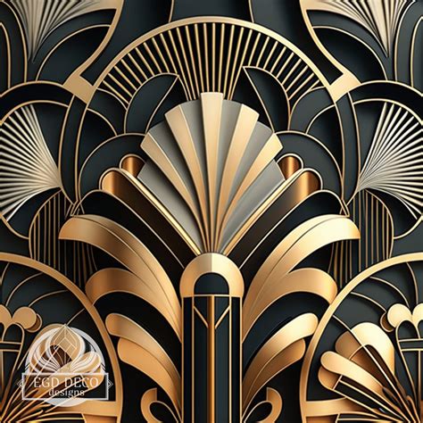 Art Deco Pattern Digital Design High Resolution For Printing