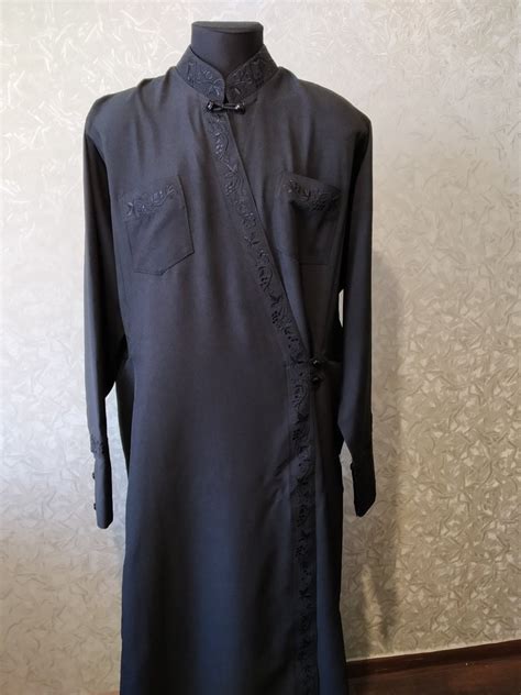 Black Orthodox Cassock Greek Cassock In Wet Silk Greek Etsy