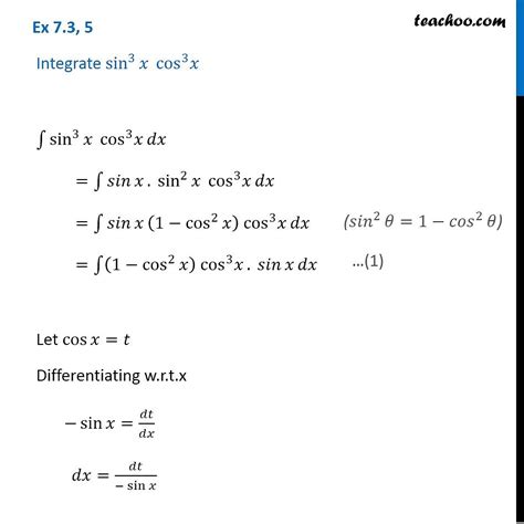 Ex 7 3 5 Integrate Sin3 X Cos3 X Chapter 7 Class 12