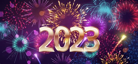 New Year 2023 Fireworks Purple Metallic Font Background, New Year, 2023, Fireworks Background ...