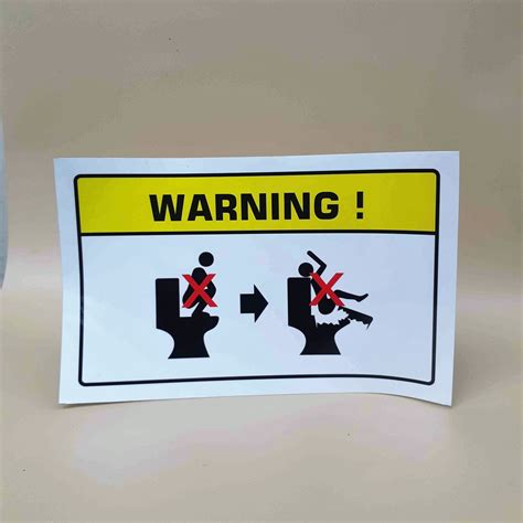 Jual Stiker Toilet Sign Sticker Toilet Warning DIlarang Jongkok