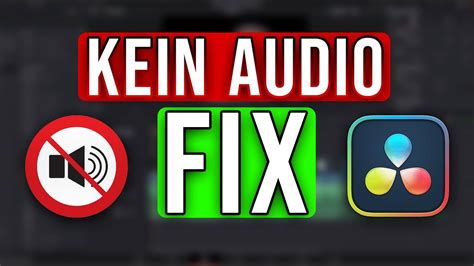 Kein Sound In Davinci Resolve Fix Youtube