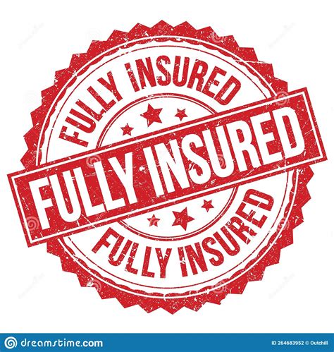 Fully Insured Text On Red Round Stamp Sign Stock Illustration