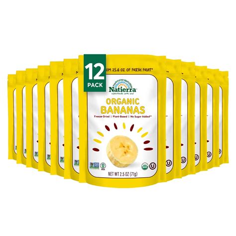 Amazon Natierra Organic Freeze Dried Bananas Usda Certified