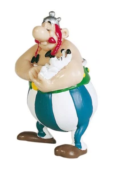 ASTÉRIX ET OBÉLIX figurine de collection Obélix tenant Idefix 8 cm