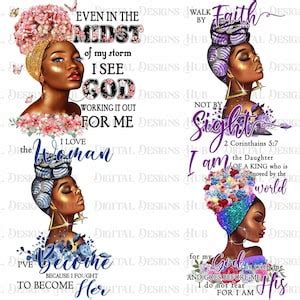 Black Girl Magic PNG Bundle, African Woman PNG Sublimation Design, Afro Black Woman Png Files ...