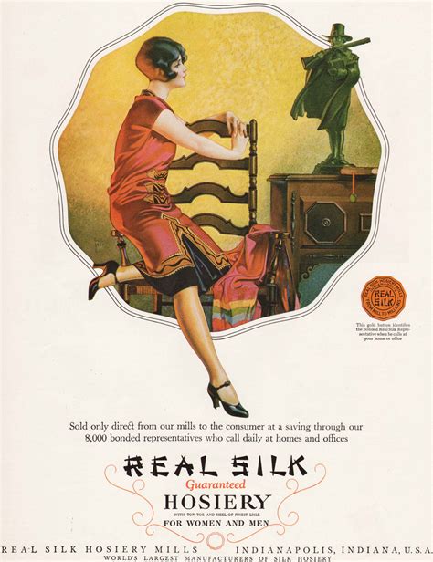 Vintage Magazine Ad Real Silk Hosiery From 1925 Woman Pictured Roy Bes