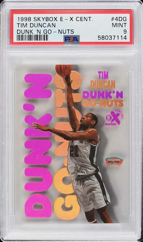 Skybox E X Century Dunk N Go Nuts Tim Duncan Dg Psa Mint